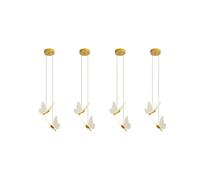 4X Lampade un Sospensione un LeD un Farfalla Lampadario da Comodino Dorato Nordico Illuminazione per Lampada da Comodino Camera da Letto Soggiorno B
