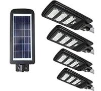 4X LAMPIONE STRADALE LED 90 W PANNELLO SOLARE FOTOVOLTAICO con telecomando