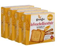 4X Le Fresche Biscottate Grissin Bon con Grano KAMUT, Fette Biscottate Croccanti con Olio Extravergine di Oliva, Fonte di Iodio, Porzioni Salva Freschezza 250g