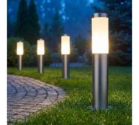 4x LED Esterni Steh Lampade Cortile Entrata Faretto Acciaio Inox Supporto Luci