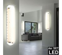 4x LED Parete Faretto Vetro Design Dormire Camera Illuminazione Cromo Corridoio