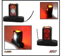 4x LED SMD Mini Lato Gomma Evidenziatore Fari Freccia Rimorchio Camion 12v Emark