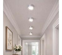 4x LED Soffitto Costruzione Faretto Argento Lavoro Camera Illuminazione Lampade