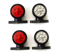 4x Leva Indicatore Laterale 24V Luci LED Bianco Rosso Lampada Tipper Bus Camion