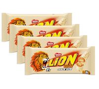 4X Lion White Snack Size Barrette Cioccolato Bianco Wafer e Riso Soffiato 150g