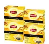 4x Lipton Black Tea Lemon Pyramid 20p piccante, sapore rinfrescante
