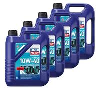 4X LIQUI MOLY Marine 4T Olio Motore 10W-40 Moto Olio Motore Minerale 5L
