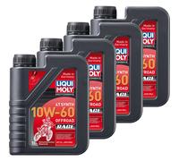 4x LIQUI MOLY Olio Motore Motocicletta 4T Synth 5W-40 Offroad Race 1L