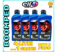 4X LITRI OLIO TOTAL ELF MOTO 2 RACE miscela mix SINTETICO MOTO SCOOTER 04ET08