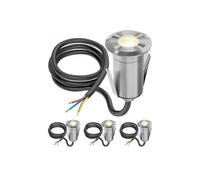 4x Luce da incasso a pavimento GLOX a LED per esterni IP67 alluminio rotondo