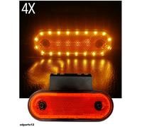4x Luce Ingombro Fanalino 20 LED Arancio Supporto 12/24V Per Camper Caravan Van