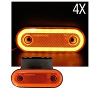 4x Luce Ingombro Laterale Neon Arancio 20 Led 110mm Supporto Per Rimorchi Camper