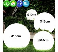 4x Luce Sferica da Giardino a Sfera Lampada Solari Spiedo Bianco