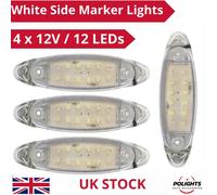 4x Lunetta Cromata Led Laterale Segnapasso Anteriore Luce di Posizione Bianca...