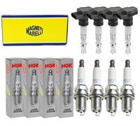 4x Magneti Marelli Bobina + 4x Iridio Laser Candela NGK per Suzuki Grand