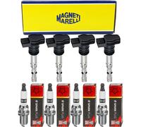 4x Magneti Marelli Bobina Accensione + Champion Candela per Audi Tt 8N3 1.8.T