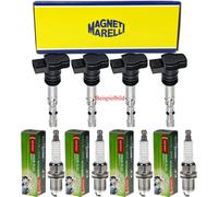 4x Magneti Marelli Bobina + Denso Candela per VW Touran 1T3 1.4 TSI Seat