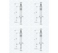 4x MAGNETI MARELLI Candelette 062900001304 Adatto A per 4-ZYLINDER Citroën