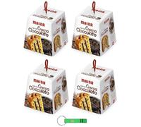 4x Maina Panettone Crema al Cioccolato - Dolce Natalizio Tradizionale Italiano - Torta Natalizia con Crema al Cioccolato e Uva Sultanina 800g + Portachiavi Beni Culinari in Omaggio