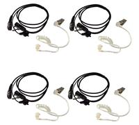 4x Mani Libere Cuffie W/Acustico Tubo Auricolare Ptt Microfono per Icom Radio