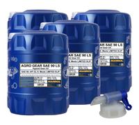 4x MANNOL 20 Litro 8110 Agro Gear 90 Ls Olio per Ingranaggi Meets Limited Slip