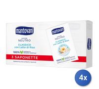 4x Mantovani Saponetta 90 Grammi 3 Pezzi Neutra Made In Italy