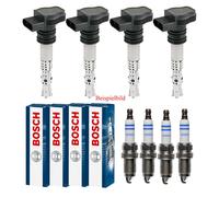 4x Maxgear Bobina + 4x Bosch Candela per Hyundai i30 Fd 1.4 Kia Soul Am 1.6