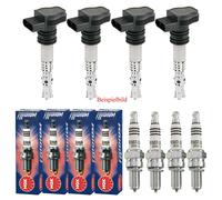 4x Maxgear Bobina Accensione + 4x NGK Candela Iridio Ix Adatto A per Mazda 323