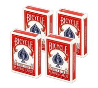 4X Mazzi Bicycle Rider Red Double Back No Face Magie Carte NUOVE