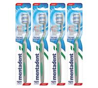 4x Mentadent Tecnic Clean Spazzolino con Setole Dure e Pulisci Lingua - 4 Spazzolini