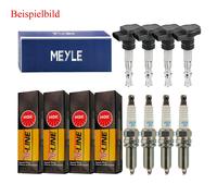4x Meyle Bobina Accensione + 4x NGK Candela V-Line per VW Polo 9N_ 1.2 12V 1.4