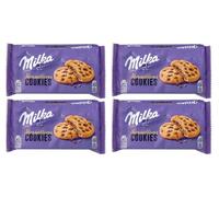 4X Milka Cookies Sensations Biscotti con Pepite di Cioccolato al Latte e un Ripieno al Cioccolato al Latte 156g [4 Confezioni]