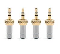 4x Mini 3.5mm Screw Locking Stereo Jack Plug Gold Plated 3.7mm Per Sennheiser Y