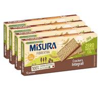4X Misura Fibrextra Crackers Salatini con Farina 100% Integrale 385g [4 Confezioni]