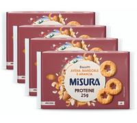 4X Misura Protein Biscotti Frollini con Avena, Mandorle e Arancia Ricchi di Proteine 260g