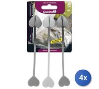 4x Mollette Chiudisacchetti 3 Pezzi Cuore Silicone Gabbiano 10841