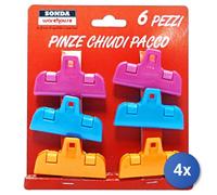 4x Mollette Chiudisacchetti 6 Pezzi Medie Sondacasre5934