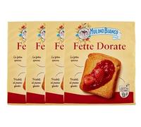 4X Mulino Bianco Fette Biscottate Dorate Classiche, Croccanti e Friabili al Punto Giusto 315g [4 Confezioni]