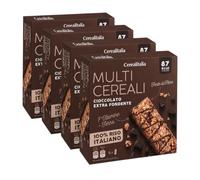 4X Multi Cereali Barrette al Cioccolato Extra Fondente, Fonte di Fibre, con Vitamine e Ferro, per cerealitalia 126g
