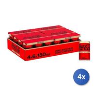4x Multipack Coca Cola Lattina Mini Zero Zuccheri Zero Caffeina Ml 150 X 6