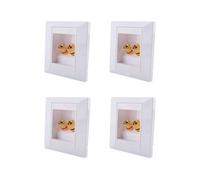 4X Muro Presa A Muro Porta Connessione Socket con 2 Banana Jack Speaker Bianco