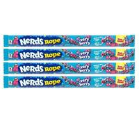 4x Nerds Molto Bacca Corda 26g Dolce E Croccante Al di Fuori Morbido & Gommoso