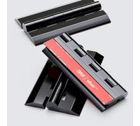 4x Nero Cerniere a nastro - Non è necessaria la colla, Autoadesivo. Cerniere autoadesive. Acrilico in plastica Nero 75mm