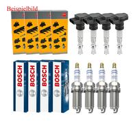 4x NGK Bobina + 4x Bosch Candela Doppio Platino per Honda Civic VIII Berlina (