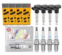 4x NGK Bobina + 4x Candela Laser Platino per Audi Tt 8N3 1.8 T 8N9 VW Golf