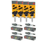 4x NGK Bobina + 4x Candela Laser Platino per VW EOS 1F7 1F8 2.0 FSI Audi A3