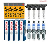 4x NGK Bobina Accensione + 4x Bosch Candela Doppio Iridio Adatto A per Ford, WA6