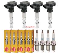 4x NGK Bobina Accensione + 4x Candela Adatto A per Mazda 3 Bl 1.6 MZR 2 De 1.3