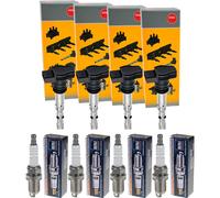 4x NGK Bobina Accensione + Beru Candela per Audi A5 Cabriolet 8F7 1.8 TFSI