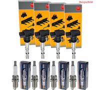 4x NGK Bobina Accensione + Beru Candela per Mercedes-Benz W202 Puch G
